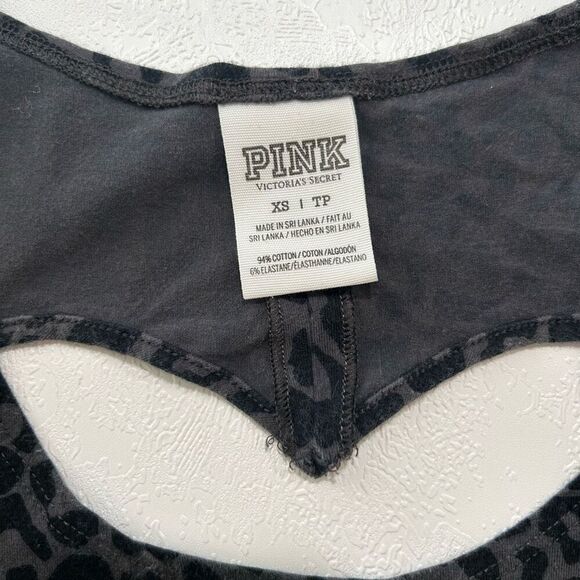 PINK Victoria’s Secret Leopard Print Crop Top XS – Heart Cutout Back - Picture 4 of 5